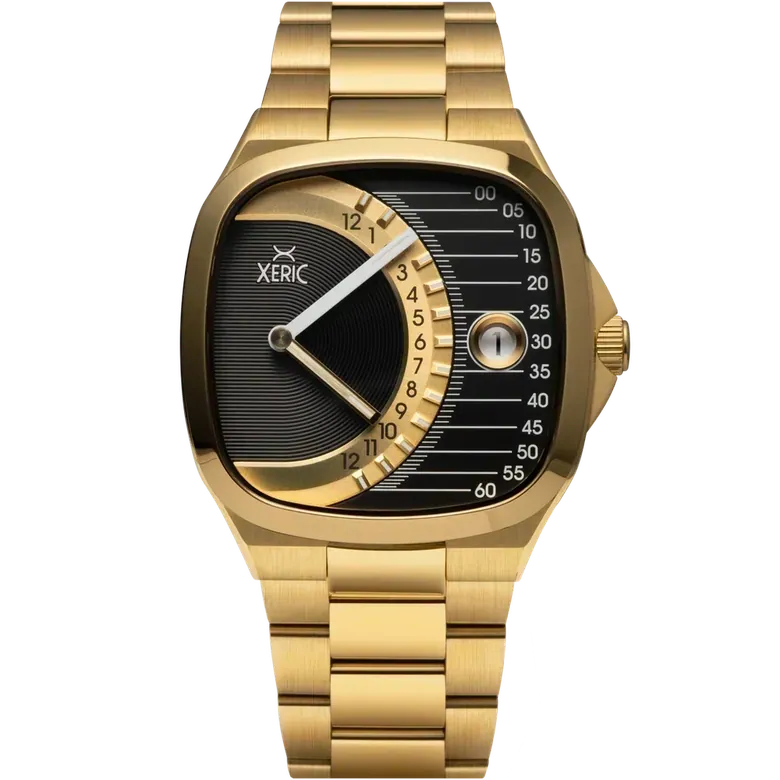 Timeline Retrograde Automatic Gold Black | Xeric.com