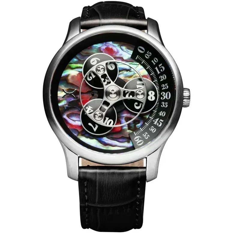 Triptych Automatic Wandering Hour Stone Edition Red Abalone | Xeric.com