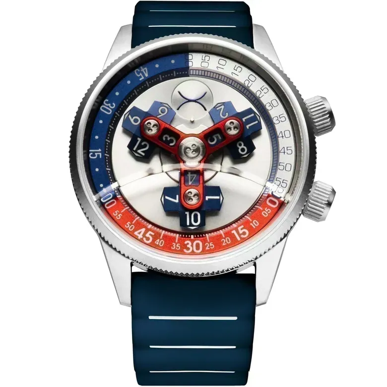 Vendetta II Automatic Wandering Hour Navy Red