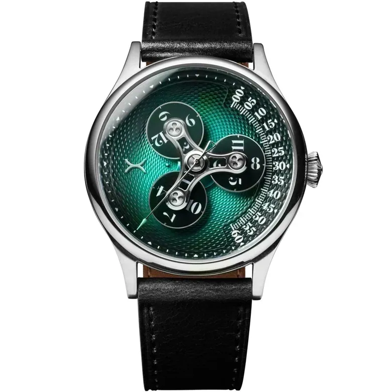Triptych II Automatic Wandering Hour Emerald | Xeric.com