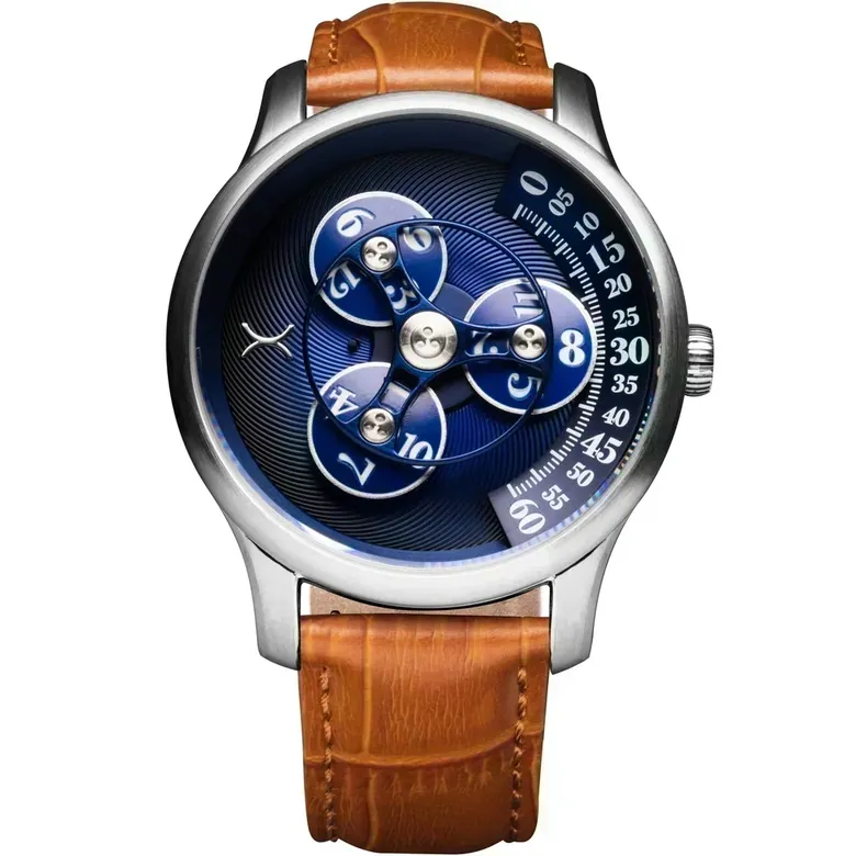 Triptych II Automatic Wandering Hour Rose Gold Ocean | Xeric.com