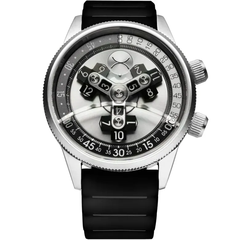 Vendetta II Automatic Wandering Hour Silver Black