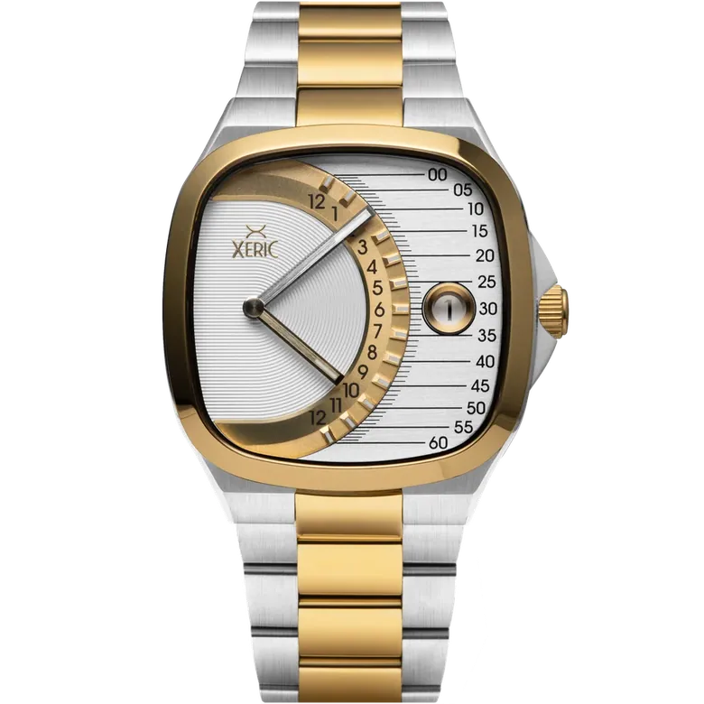 Timeline Retrograde Automatic Two-tone Gold Silver | Xeric.com