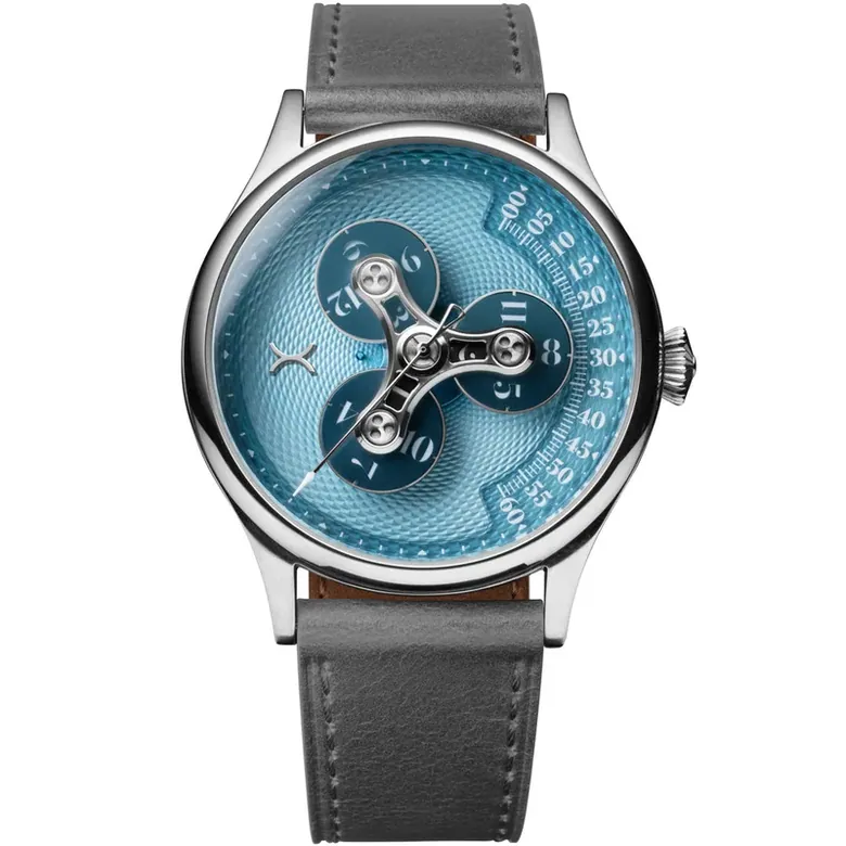 Triptych II Automatic Wandering Hour Ice Blue | Xeric.com