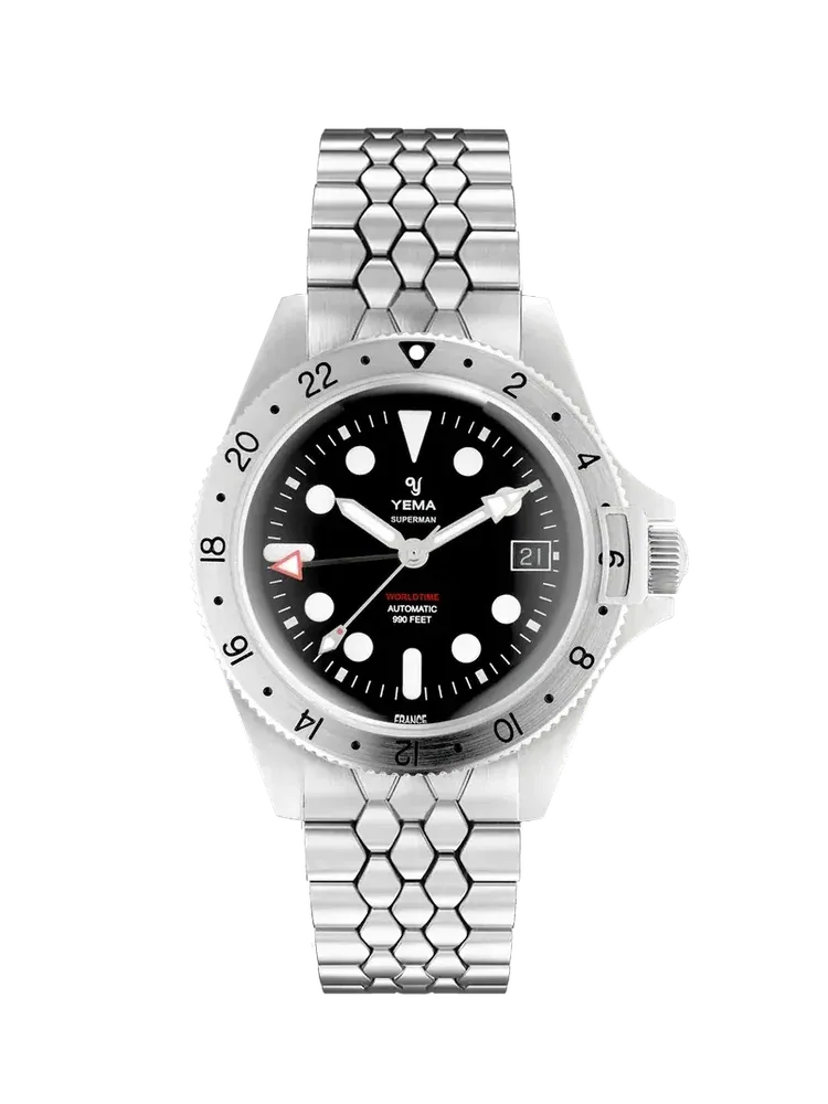 Superman Worldtime GMT Steel Scales Slim Edition