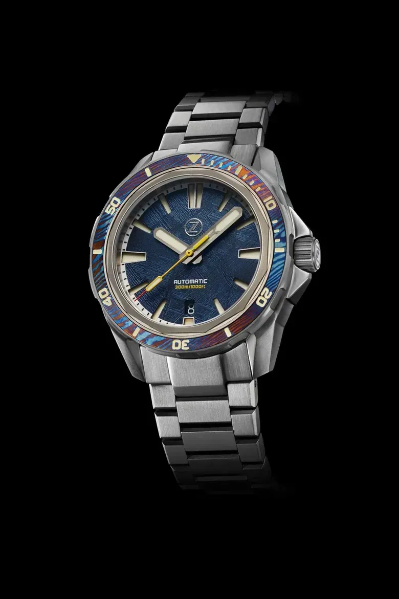 Swordfish Ti 42mm Blue Mete/TiDamascus