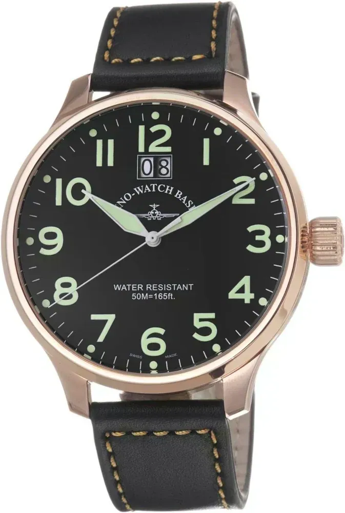Super Oversized pilot watch with big date, gold plated