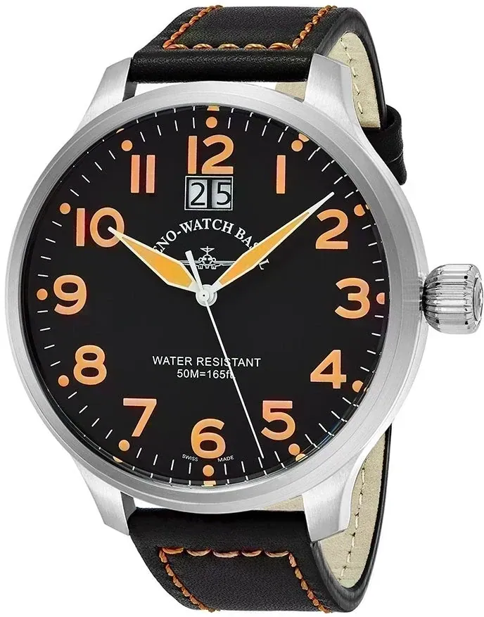Super Oversized pilot watch with big date, stainless steel